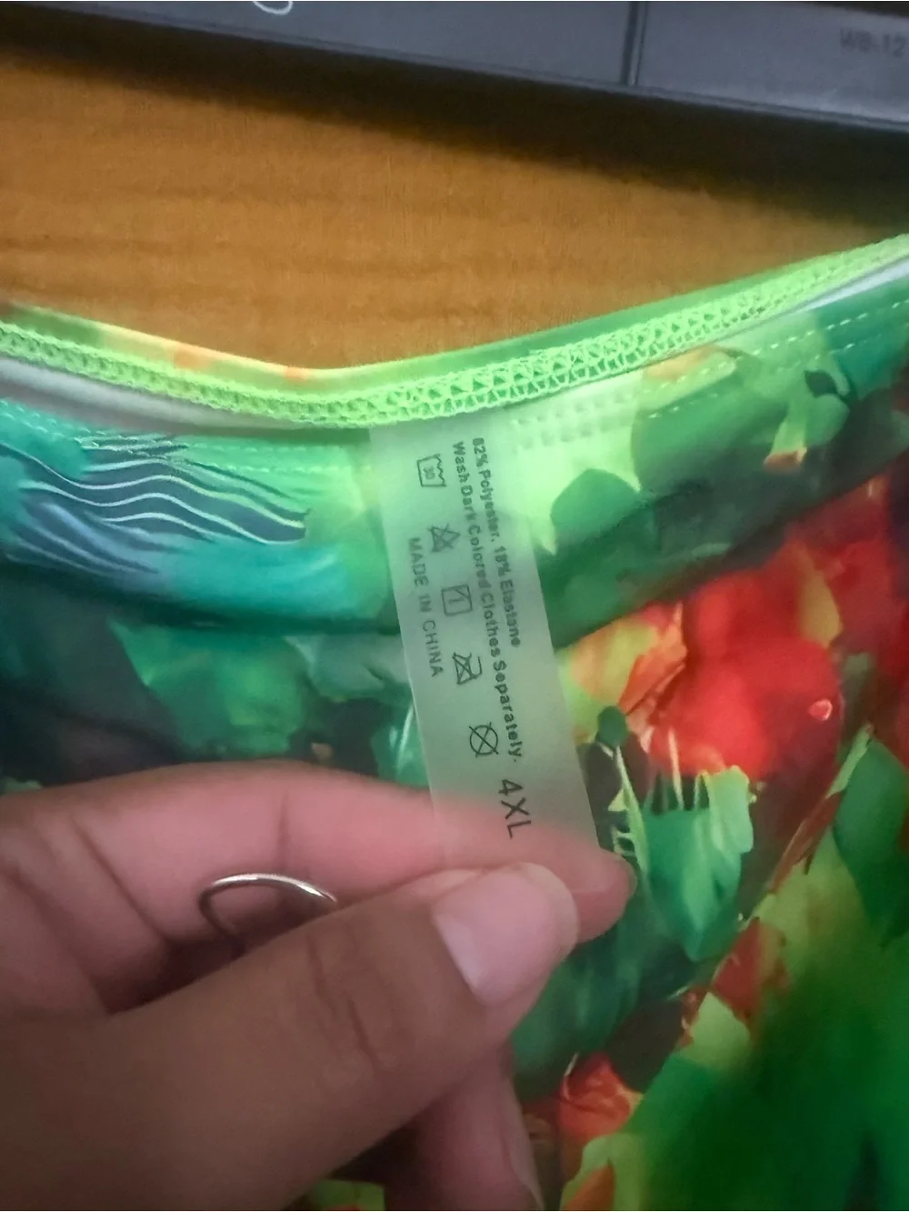 SHEIN Green Red Yellow Floral Ruffle Bikini Set